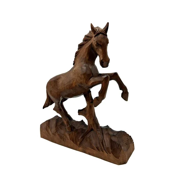 Vintage Antique Hand Carved Wooden Horse 10.5" tall - Picture 7 of 11